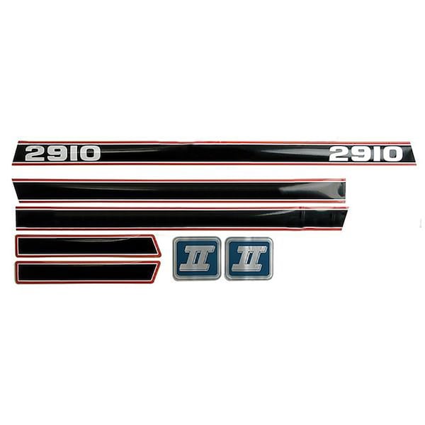 Aftermarket 83953029 New Hood Decal Set Fits Ford Tractor 2910 with Black / Red Force II MAE30-0199 - main